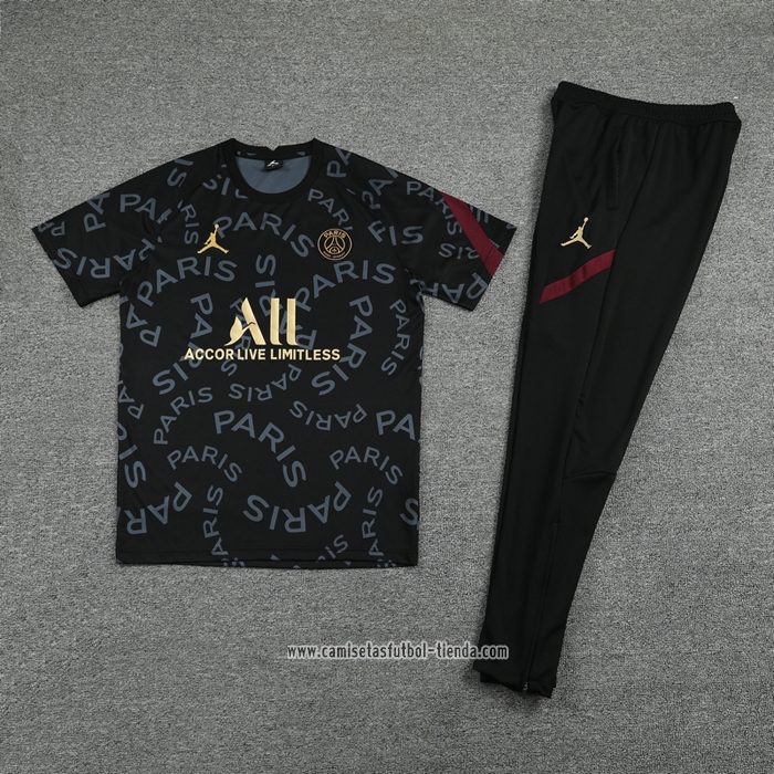 Chandal del Paris Saint-Germain Jordan 2021 Manga Corta Negro